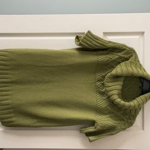 HAND-KNIT TUNIC SWEATER IN YELLOW/GREEN SOFT WOOL